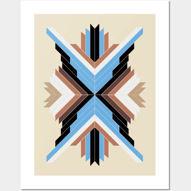 Indian boho style tribal geometric art Wall Art by GoodGod